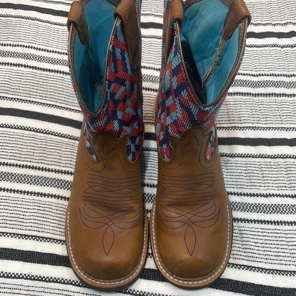 Ariat Fatboy boots great condition teal red blue no box size 10